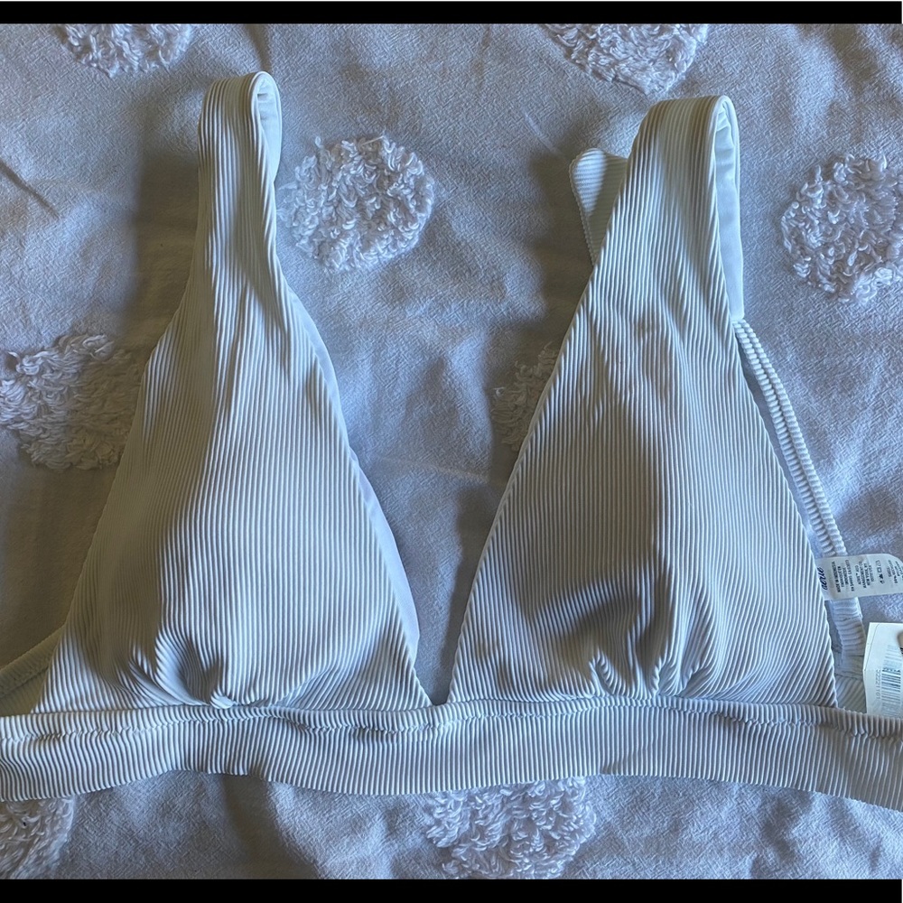 White ribbed bikini top NEW